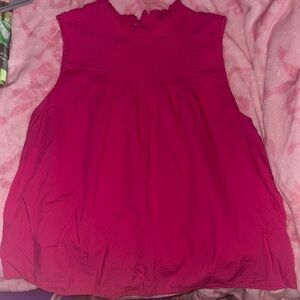 Sleeveless Red Blouse